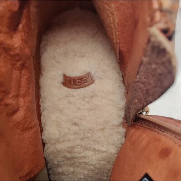 Tan Ugg Wedge Heel Ankle Booties Size US 8.5 - Picture 9 of 10